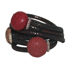 Load image into Gallery viewer, Italian Wrap Leather Bracelet With Exotic Leather Connectors - DIDAJ