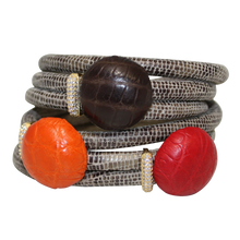 Load image into Gallery viewer, Italian Wrap Leather Bracelet With Exotic Leather Connectors - DIDAJ