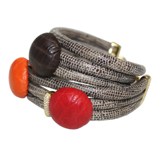 Load image into Gallery viewer, Italian Wrap Leather Bracelet With Exotic Leather Connectors - DIDAJ