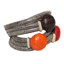 Load image into Gallery viewer, Italian Wrap Leather Bracelet With Exotic Leather Connectors - DIDAJ