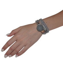 Load image into Gallery viewer, Gold & Coral Snake Italian Wrap Leather Bracelet With CZ Slider & Coral Stingray Sphere - DIDAJ
