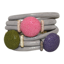 Load image into Gallery viewer, Italian Wrap Leather Bracelet With Exotic Leather Connectors - DIDAJ