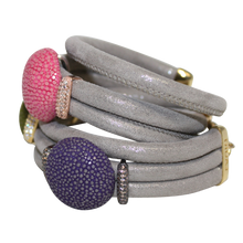 Load image into Gallery viewer, Italian Wrap Leather Bracelet With Exotic Leather Connectors - DIDAJ