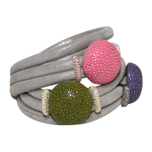 Load image into Gallery viewer, Italian Wrap Leather Bracelet With Exotic Leather Connectors - DIDAJ