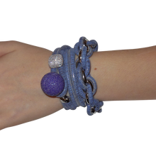 Load image into Gallery viewer, Gold & Coral Snake Italian Wrap Leather Bracelet With CZ Slider & Coral Stingray Sphere - DIDAJ