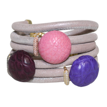 Load image into Gallery viewer, Italian Wrap Leather Bracelet With Exotic Leather Connectors - DIDAJ