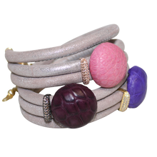 Load image into Gallery viewer, Italian Wrap Leather Bracelet With Exotic Leather Connectors - DIDAJ