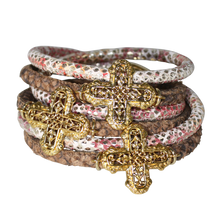Load image into Gallery viewer, Italian Wrap Leather Bracelet With Crosses - DIDAJ