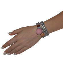 Load image into Gallery viewer, Gold & Coral Snake Italian Wrap Leather Bracelet With CZ Slider & Coral Stingray Sphere - DIDAJ