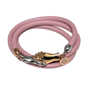 Italian Wrap Leather Bracelet With Magnetic Hands - DIDAJ