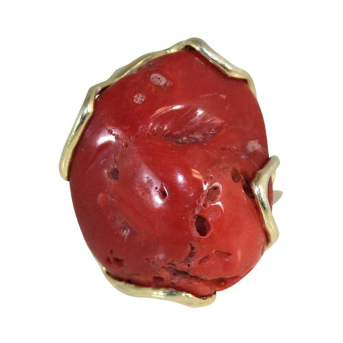 Italian Coral Cocktail Ring