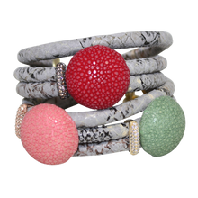 Load image into Gallery viewer, Italian Wrap Leather Bracelet With Exotic Leather Connectors - DIDAJ