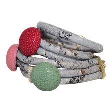 Load image into Gallery viewer, Italian Wrap Leather Bracelet With Exotic Leather Connectors - DIDAJ