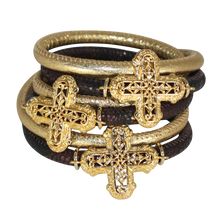 Load image into Gallery viewer, Italian Wrap Leather Bracelet With Crosses - DIDAJ