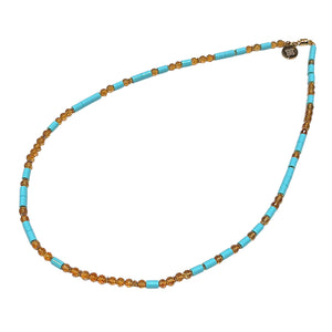 Citrine and Italian Turquoise Morse Code Necklace