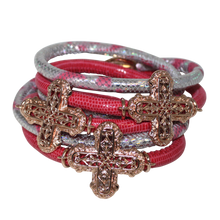 Load image into Gallery viewer, Italian Wrap Leather Bracelet With Crosses - DIDAJ