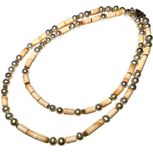 Load image into Gallery viewer, Pearl and Italian Carneola Morse Code Necklace