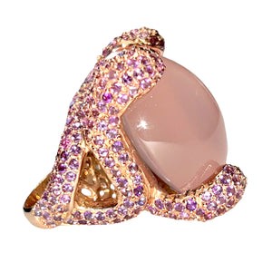 Radian Rose Quartz & Amethyst Statement Ring
