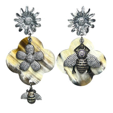 Load image into Gallery viewer, Natural Buffalo Horn with Lacquer Earrings