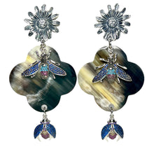 Load image into Gallery viewer, Natural Buffalo Horn with Lacquer Earrings