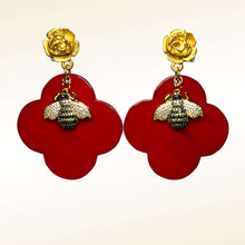 Load image into Gallery viewer, Scarlet Buffalo Horn with Lacquer Earrings