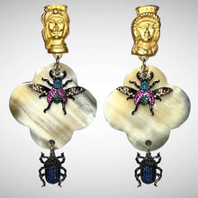 Load image into Gallery viewer, Natural White Buffalo Horn with Lacquer Earrings