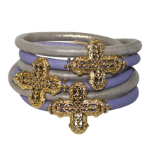 Load image into Gallery viewer, Italian Wrap Leather Bracelet With Crosses - DIDAJ