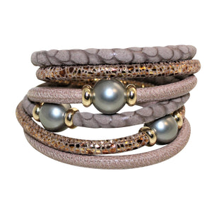 Italian Wrap Leather Bracelet With Mother of Pearl - DIDAJ