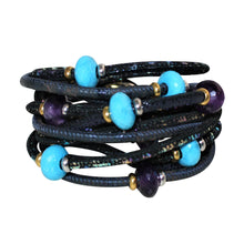 Load image into Gallery viewer, Italian Wrap Leather Bracelet With Gemstones &amp; Mother of Pearl - DIDAJ
