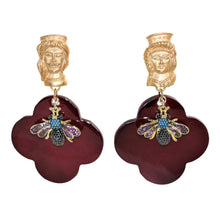 Load image into Gallery viewer, Buffalo Horn Flower Style Lacquered Earrings - DIDAJ