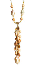 Load image into Gallery viewer, Long Italian Carniola, Faceted Citrine and Baroque Pearl Necklace with Stunning Long Grape Pendant - DIDAJ