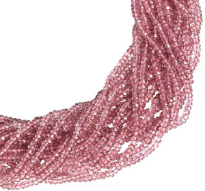 Multi-Strand Faceted Pink Topaz Necklace with Pearl Accents by Labradorite Clasp - DIDAJ