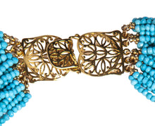Load image into Gallery viewer, Multi-Strand Faceted Turquoise Necklace with Labradorite Charms - DIDAJ