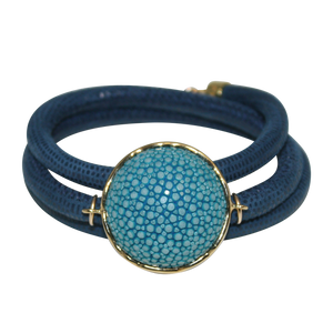 Italian Wrap Leather Bracelet With Stingray Connector - DIDAJ