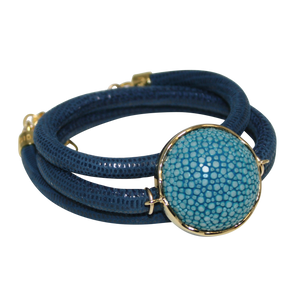 Italian Wrap Leather Bracelet With Stingray Connector - DIDAJ