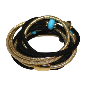 Italian Wrap Leather Bracelet With Gemstones & Mother of Pearl - DIDAJ