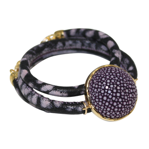 Italian Wrap Leather Bracelet With Stingray Connector - DIDAJ