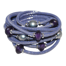 Load image into Gallery viewer, Italian Wrap Leather Bracelet With Gemstones &amp; Mother of Pearl - DIDAJ