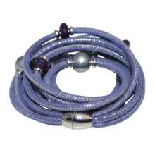 Load image into Gallery viewer, Italian Wrap Leather Bracelet With Gemstones &amp; Mother of Pearl - DIDAJ