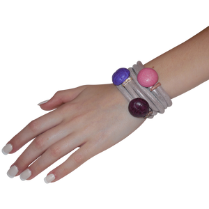 Italian Wrap Leather Bracelet With Exotic Leather Connectors - DIDAJ