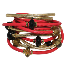 Load image into Gallery viewer, Italian Wrap Leather Bracelet With Gemstones &amp; Mother of Pearl - DIDAJ
