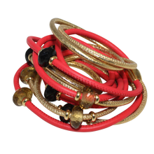 Load image into Gallery viewer, Italian Wrap Leather Bracelet With Gemstones &amp; Mother of Pearl - DIDAJ