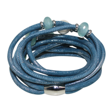 Load image into Gallery viewer, Italian Wrap Leather Bracelet With Gemstones &amp; Mother of Pearl - DIDAJ