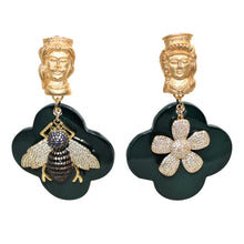 Load image into Gallery viewer, Buffalo Horn Flower Style Lacquered Earrings - DIDAJ