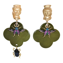 Load image into Gallery viewer, Buffalo Horn Flower Style Lacquered Earrings - DIDAJ