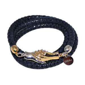 Italian Wrap Leather Bracelet With Magnetic Hands - DIDAJ