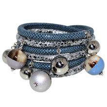Load image into Gallery viewer, Italian Wrap Leather Bracelet With Lacquer Buffalo Horn Charms - DIDAJ