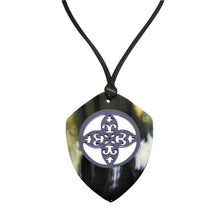 Load image into Gallery viewer, Bicolor Pendant in Lacquered Buffalo Horn With Waxed Cotton Cord - DIDAJ