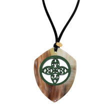 Load image into Gallery viewer, Bicolor Pendant in Lacquered Buffalo Horn With Waxed Cotton Cord - DIDAJ