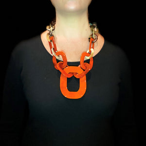 Buffalo Horn Necklace in Dye Lacquer Color - Many Colors Available - DIDAJ